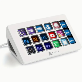 Stream Controller (15‑Key Macro Panel) – Desktop Console for Live Streaming & Productivity (White)