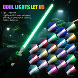 LED Light Sword with 20 Colors & Sound Effects – 2-in-1 Duel Option (2-Pack)
