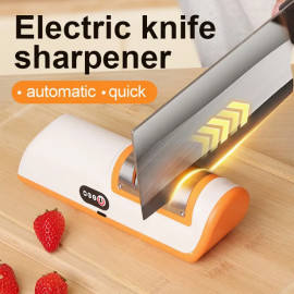 Electric Knife Sharpener – USB Rechargeable, Compact & Fine Grit for Kitchen Knives