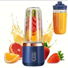 Home Portable 2-in-1 Blender & Juicer – 6 Blades, USB Rechargeable, Dual Cups