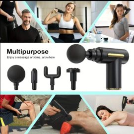 Mini Portable Neck & Body Massager – Rechargeable Fascia Gun, USB Charged, Ergonomic Grip